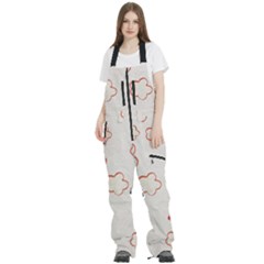 Floral Pattern Women s Front Zip Ski And Snowboard Bib Pants