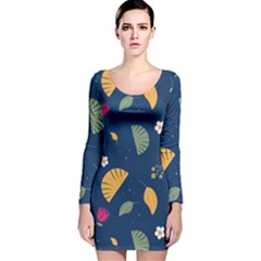 Cute Korean Pattern Long Sleeve Velvet Bodycon Dress