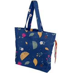 Cute Korean Pattern Drawstring Tote Bag by designsbymallika