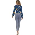 Cute Korean Pattern Long Sleeve Deep-V Velour Top View4