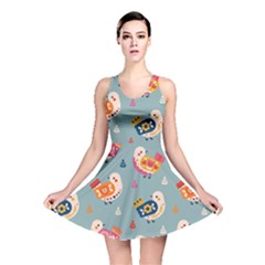 Cute Bird Pattern Reversible Skater Dress by designsbymallika