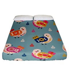 Cute Bird Pattern Fitted Sheet (queen Size) by designsbymallika