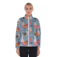 Cute Bird Pattern Women s Bomber Jacket