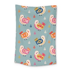 Cute Bird Pattern Small Tapestry