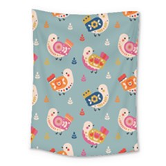 Cute Bird Pattern Medium Tapestry