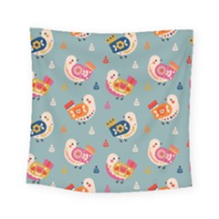 Cute Bird Pattern Square Tapestry (small)