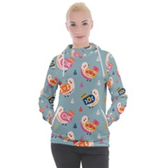 Cute Bird Pattern Women s Hooded Pullover