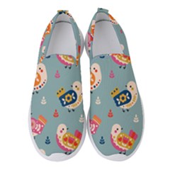 Cute Bird Pattern Women s Slip On Sneakers by designsbymallika