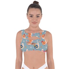 Cute Bird Pattern Bandaged Up Bikini Top by designsbymallika