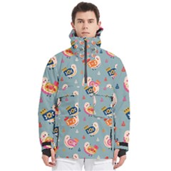 Cute Bird Pattern Men s Pullover Zip Ski And Snowboard Waterproof Breathable Jacket