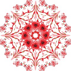 A Design Of A Red Flower On A White Background Hook Handle Umbrellas (small)