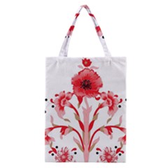 A Design Of A Red Flower On A White Background Classic Tote Bag