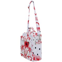 A Design Of A Red Flower On A White Background Crossbody Day Bag by catchydesignhill