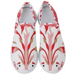 A Design Of A Red Flower On A White Background Men s Slip On Sneakers