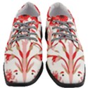 A Design Of A Red Flower On A White Background Women Heeled Oxford Shoes View1