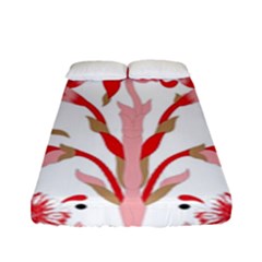 A Design Of A Red Flower On A White Background Fitted Sheet (full/ Double Size)