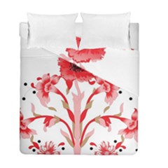 A Design Of A Red Flower On A White Background Duvet Cover Double Side (full/ Double Size)