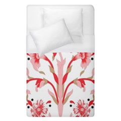 A Design Of A Red Flower On A White Background Duvet Cover (single Size)