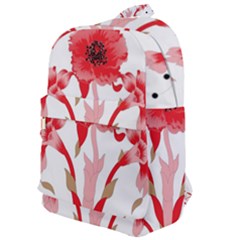 A Design Of A Red Flower On A White Background Classic Backpack