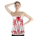 A Design Of A Red Flower On A White Background Strapless Top View1