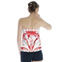 A Design Of A Red Flower On A White Background Strapless Top View2