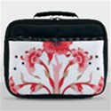 A Design Of A Red Flower On A White Background Lunch Bag View1