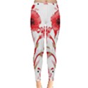 A Design Of A Red Flower On A White Background Inside Out Leggings View1