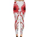 A Design Of A Red Flower On A White Background Inside Out Leggings View2