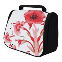 A Design Of A Red Flower On A White Background Full Print Travel Pouch (small)