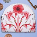 A Design Of A Red Flower On A White Background Horseshoe Style Canvas Pouch View1