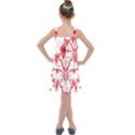 A Design Of A Red Flower On A White Background Kids  Overall Dress View2