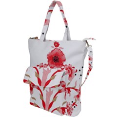 A Design Of A Red Flower On A White Background Shoulder Tote Bag by catchydesignhill