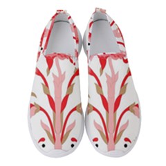 A Design Of A Red Flower On A White Background Women s Slip On Sneakers