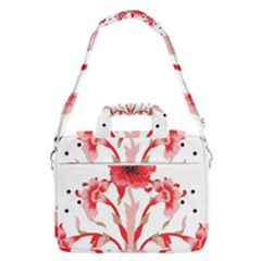 A Design Of A Red Flower On A White Background Macbook Pro 15  Shoulder Laptop Bag