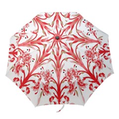 A Design Of A Red Flower On A White Background Folding Umbrellas