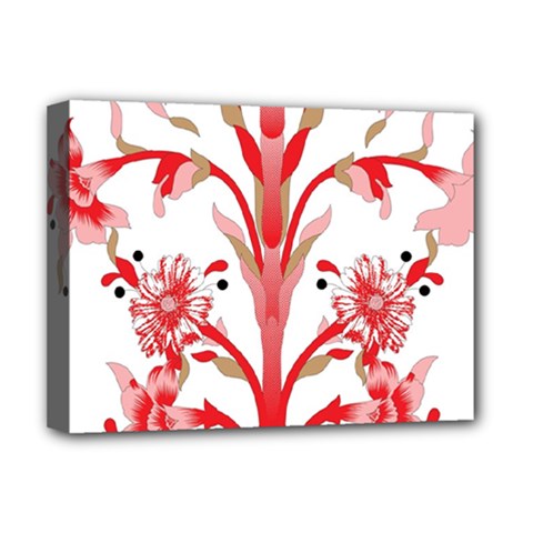 A Design Of A Red Flower On A White Background Deluxe Canvas 16  X 12  (stretched) 