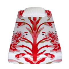 A Design Of A Red Flower On A White Background Fitted Sheet (single Size)