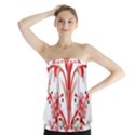 A Design Of A Red Flower On A White Background Strapless Top View1