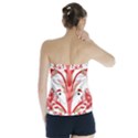 A Design Of A Red Flower On A White Background Strapless Top View2