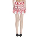 A Design Of A Red Flower On A White Background Pleated Mini Skirt View2