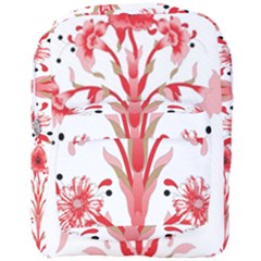 A Design Of A Red Flower On A White Background Full Print Backpack