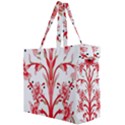 A Design Of A Red Flower On A White Background Canvas Travel Bag View2