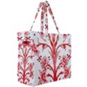 A Design Of A Red Flower On A White Background Canvas Travel Bag View3