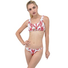 A Design Of A Red Flower On A White Background The Little Details Bikini Set