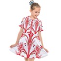 A Design Of A Red Flower On A White Background Kids  Short Sleeve Shirt Dress View1