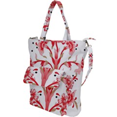 A Design Of A Red Flower On A White Background Shoulder Tote Bag by catchydesignhill