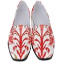 A Design Of A Red Flower On A White Background Women s Classic Loafer Heels View1