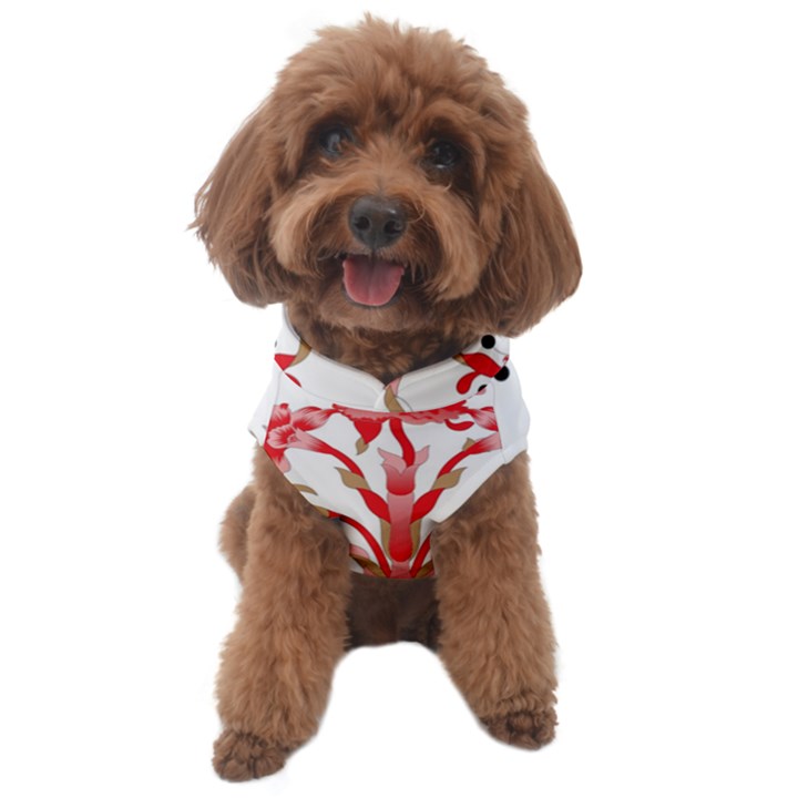 A Design Of A Red Flower On A White Background Dog Sweater