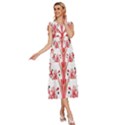 A Design Of A Red Flower On A White Background V-Neck Drawstring Shoulder Sleeveless Maxi Dress View3