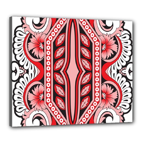 A Design Of A Red And White Pattern Canvas 24  X 20  (stretched)